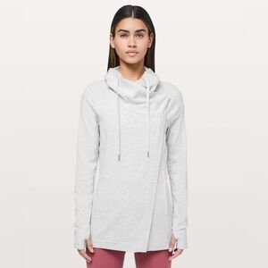 NWOT Lululemon Coast Asymmetrical Easy Wrap Embroidered Sleeve Grey Size 12